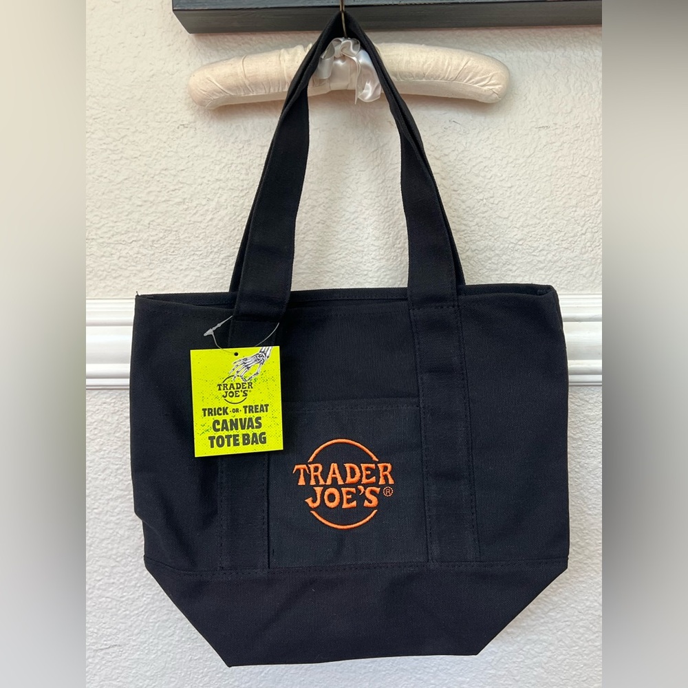 Limited Edition Trader Joe’s Black and Orange Mini Canvas Tote Bag - Halloween